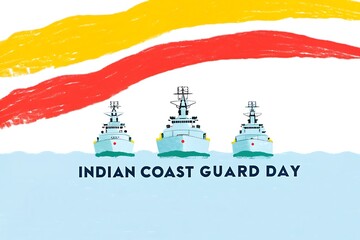 Coast Guard Day, Indian Coast Guard Day: Poster, Banner, Post. Story. Protecting India's Maritime Borders with Pride
