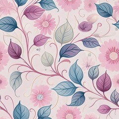 Seamless vintage decorative stylish flowers pattern 