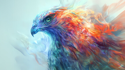 Fototapeta premium Whispers of the zephyr: a mythical portrait of the wind-borne bird (generative ai). zephyrine. illustration. Windborne. Illustration