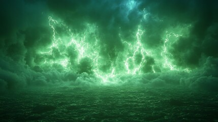 Electric Shock Green Background. Generative AI