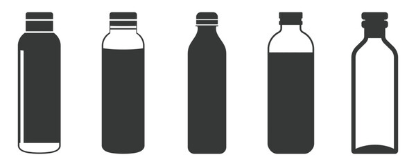 water bottle silhouette vector illustration
