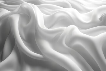 Obraz premium elegant white silk fabric floating gracefully in mid-air with dramatic folds and gentle curves, perfect for fashion and luxury design projects