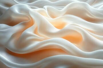Obraz premium elegant silk fabric texture with soft beige gradient and delicate light effects for luxury beauty product background photography