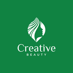women beauty logo, pure beauty with line art and concept of woman face, beauty logo