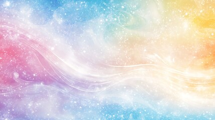 Pastel Swirls and Sparkling Celestial Background