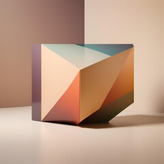 Minimalistic 3D abstract geometric shape with an gradient background 