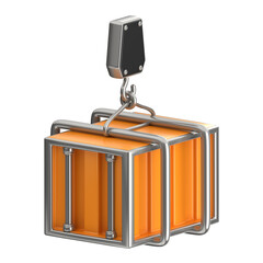 Container Crane 3D Icon, designed to symbolize the loading and unloading of cargo at ports