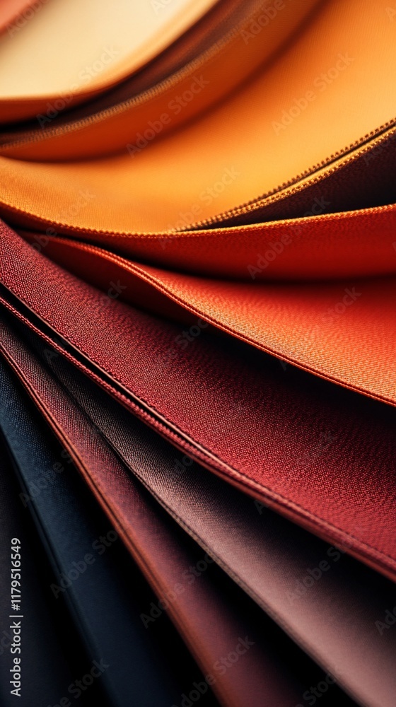 Aufkleber colorful leather samples with zippers creating an abstract pattern