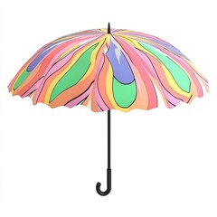 3D Cartoon Style Umbrella &ndash; Vibrant and Playful Design