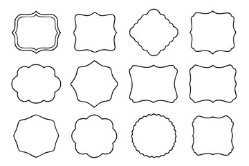 Obraz premium Pencil scribble sketch pattern frames set Vector illustration on white background.