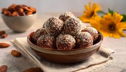 Delicious Almond Coconut Chocolate Balls Sweet Treats Healthy Snacks