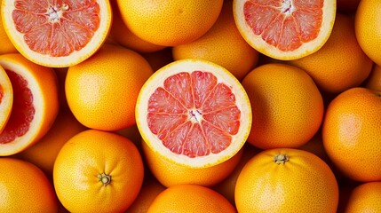 Grapefruit pattern on an orange background
