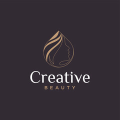 women beauty logo, pure beauty with line art and concept of woman face, beauty logo