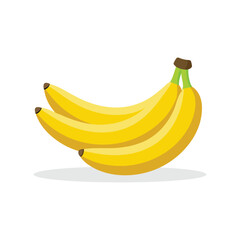  Bananas isolated flat vector illustration on white background.