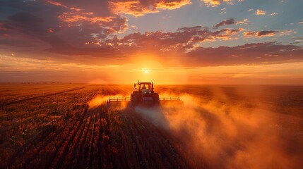 Fototapeta premium Sunset Harvesting