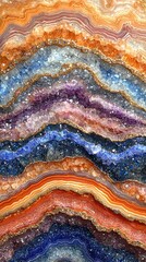 Abstract Geode: Sparkling Layers of Crystal Beauty in Purple, Blue, and Pink