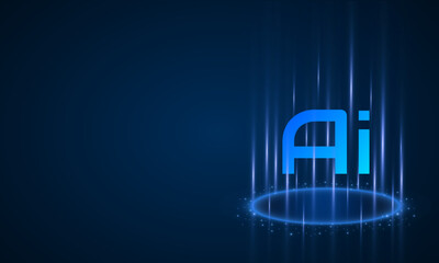 Artificial Intelligence ,AI chipset on circuit board, futuristic Technology Concept	
