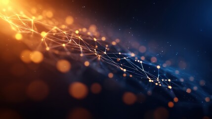 Obraz premium Vibrant Abstract Technology Background with Illuminating Lines and Dots Creating a Dynamic and Futuristic Atmosphere