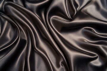 Obraz premium A close-up of luxurious black satin fabric, showcasing its smooth texture and elegant folds.