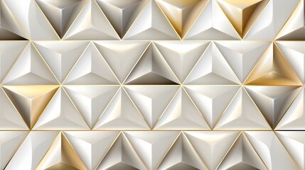 A geometric pattern of pyramids in gold and white, ideal for backgrounds and textures.
