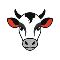 Cow color head vector on White Background ,Vector Art Illustration on white background.