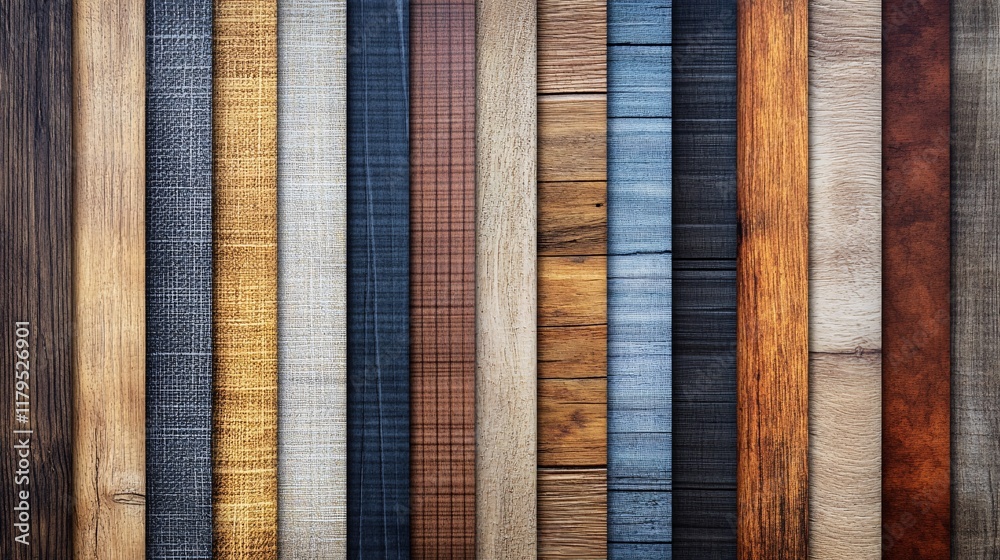 Poster different colored wooden planks forming a textured background for copy space