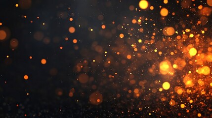 Fototapeta premium Blurred Glowing Embers Against Dark Background with Warm Energy Abstract Art