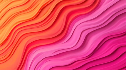 Obraz premium Overlapping Gradient Shapes in Vibrant Neon Pink and Orange Tones