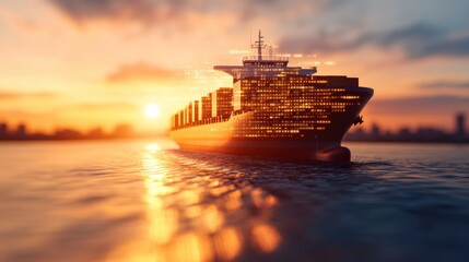 Majestic Large Ship Gracefully Floating on Calm Water Under a Clear Blue Sky Surrounded by Serenity and Tranquility