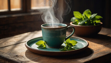 Hot Tea in Ceramic Mug