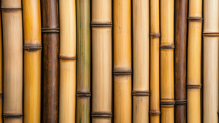Fototapeta premium Chinese style blinds concept, Bamboo wooden texture pattern with warm tones and natural beauty