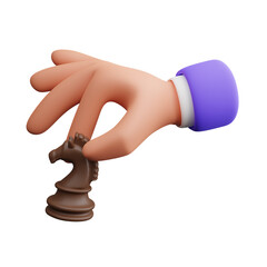 3d illustration of hand moving chess knight © Pentol