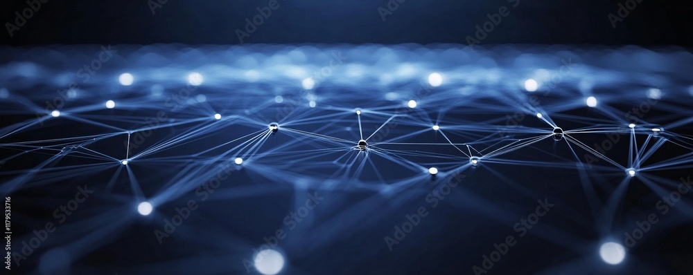 Poster Network representing global communications and data flowing