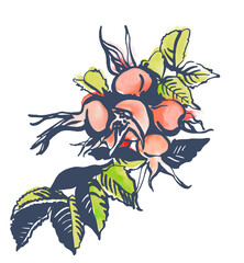 Happy New Year, Merry Christmas - stylized digital illustration on the theme of winter, New Year holidays on a white background. Ideal for printing cards, branding, posters, sales