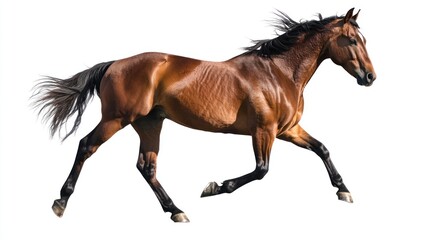 Fototapeta premium Bay horse isolated on white background