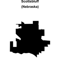 Scottsbluff (Nebraska) blank outline map