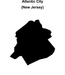 Atlantic City (New Jersey) blank outline map