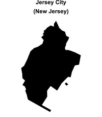 Jersey City (New Jersey) blank outline map
