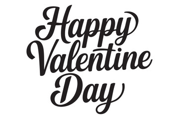Happy Valentines Day Calligraphic lettering text with hearts shape Vector illustration isolated on white background.