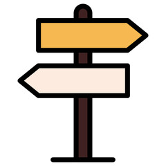 Direction board line icon. Signpost outline vector sign. Road sign linear style pictogram. Signboard pointer symbol, logo illustration. Editable stroke.