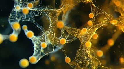 Abstract representation of molecular structures with vibrant colors in a scientific and technological context
