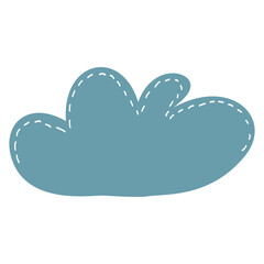 Hand drawn cloud on transparent background