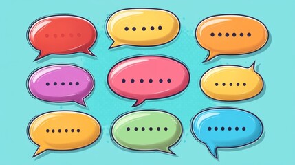 Comic blank text speech bubbles in pop art style vector illustration