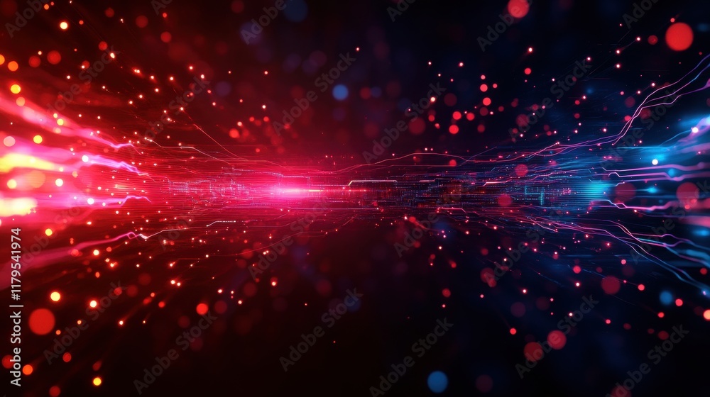 Aufkleber vibrant abstract background featuring glowing lines and multicolored lights creating a dynamic and e