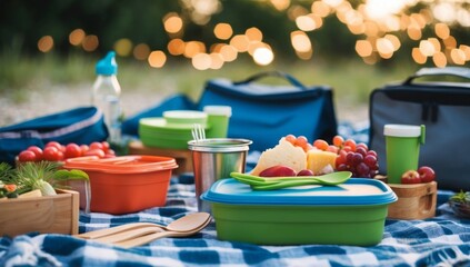 Plastic free picnics with reusable utensils and containers