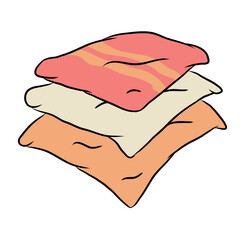 multicolor Pillows in flat cartoon style