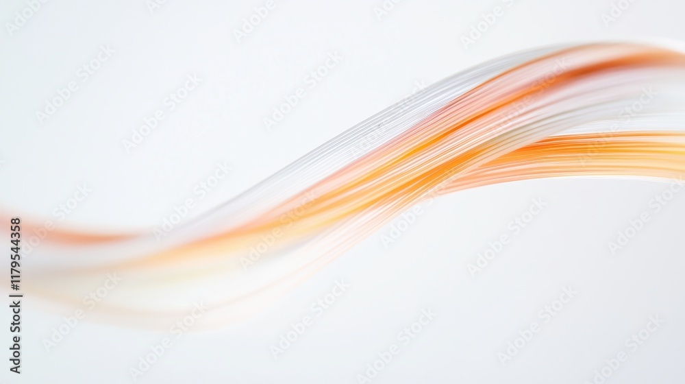 Poster abstract flowing lines in warm colors on soft background with smooth gradient effect