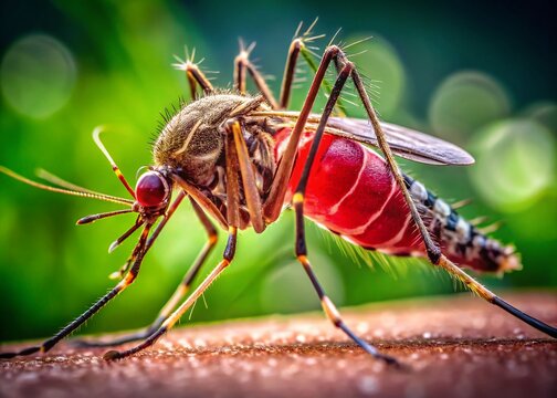 Extreme Close-up of Giant Mosquito Bite Swollen Skin Reaction
