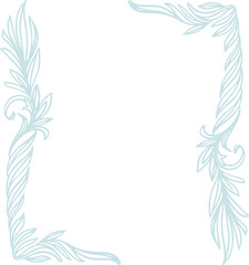 Happy New Year, Merry Christmas - light ornate frames imitating frost patterns on the windows. Monochrome (png) digital illustration in a flat style on a transparent background.