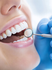 Healthy Smile Checkup - Dental examination, healthy teeth, bright smile, oral hygiene, preventive care.